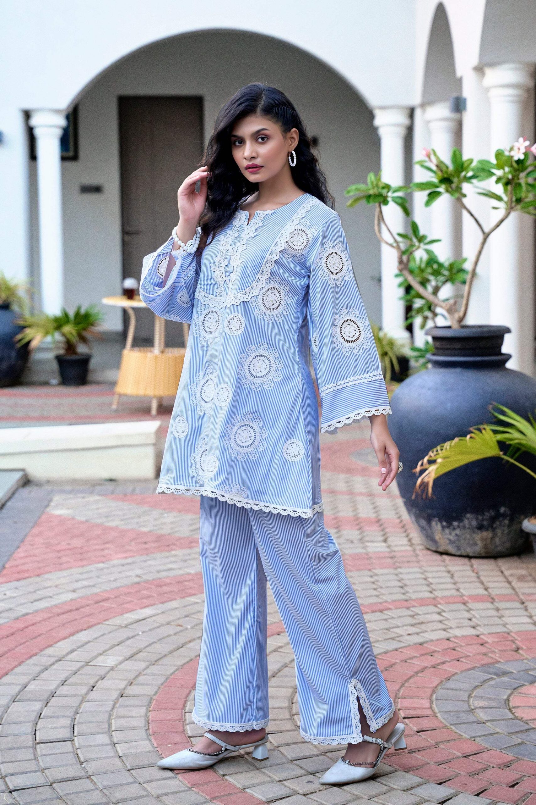Candy Stripe Blossom Set - Blue - Image 3