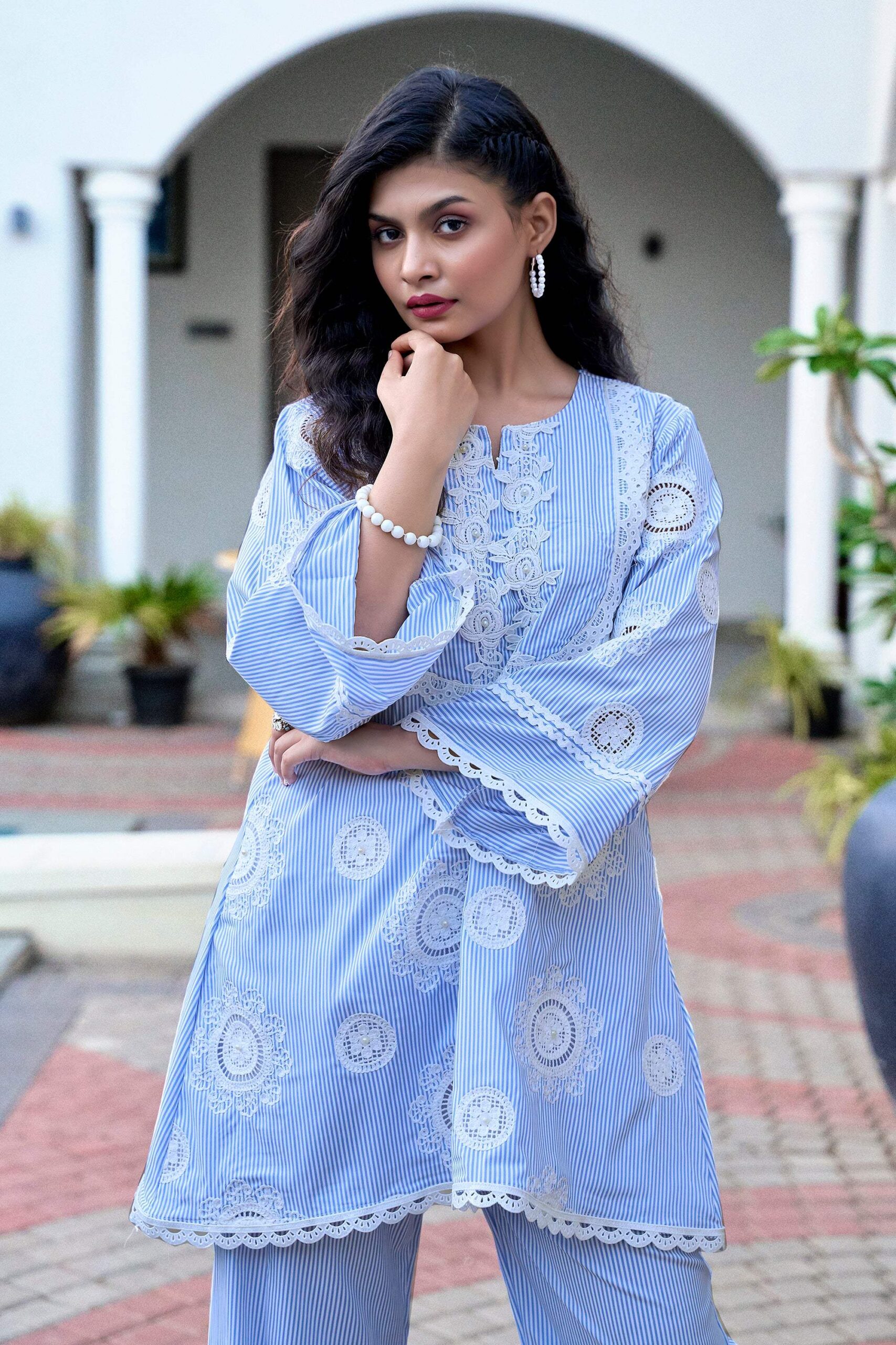 Candy Stripe Blossom Set - Blue - Image 5
