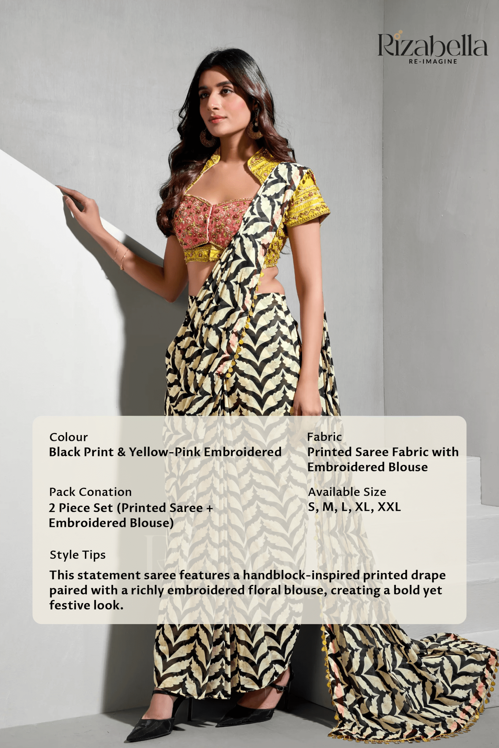 Rajwada Bloom Printed Saree - Image 11