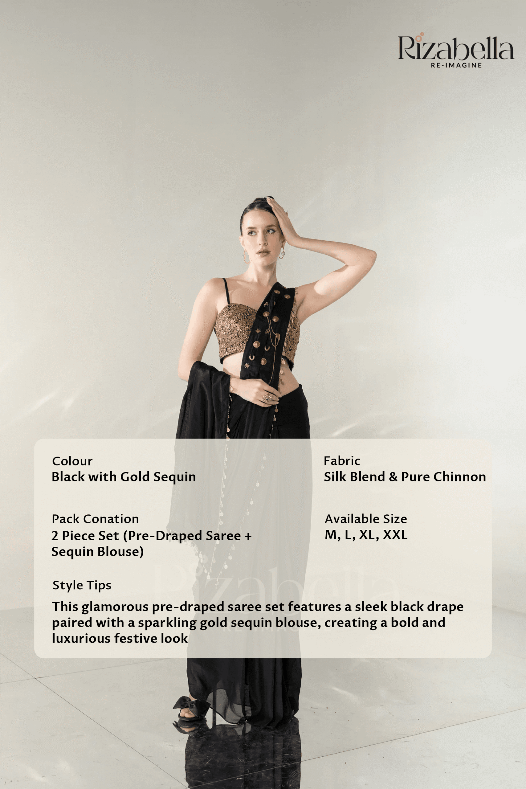Ruby Noire Saree Set - Image 14
