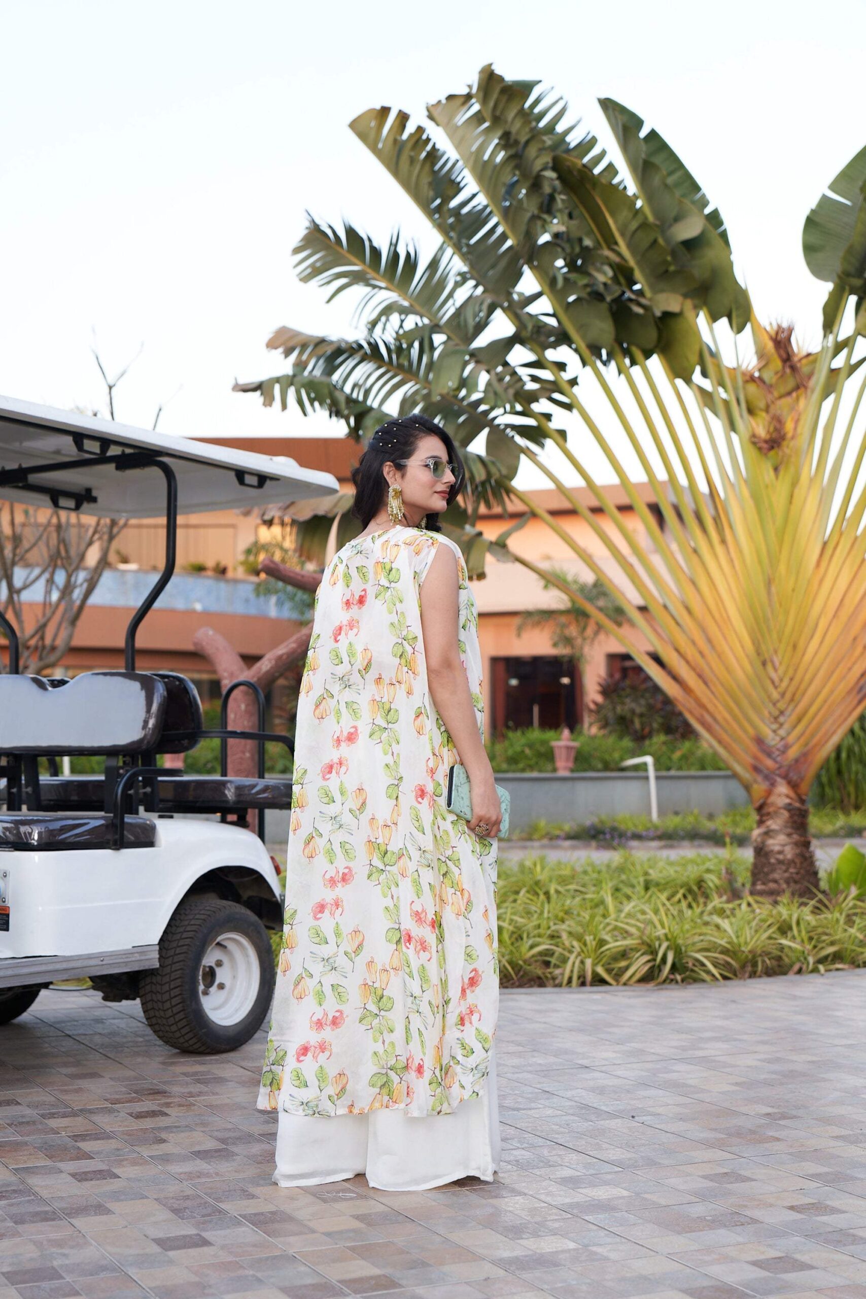 Floral Cape and Mirror Blouse - Off-White - Image 7